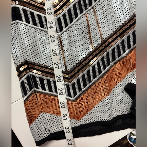 Endless Rose Sequin Backless Mini Dress Size Small Gold Black White NEW - Picture 11 of 15